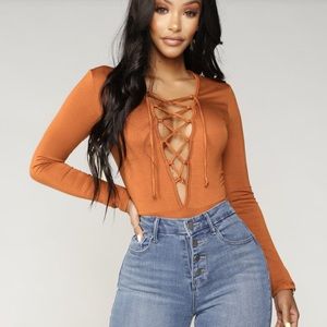 Fashion Nova Brown Bodysuit *only worn once*